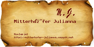 Mitterhöfer Julianna névjegykártya